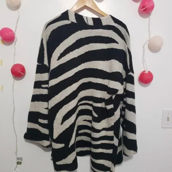 H&M patterned oversized cardigan sweater XS - Picture 4 of 4